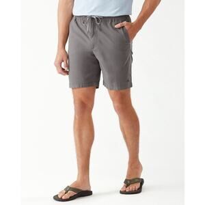 Tommy Bahama Men’s Oceanside Poplin Pull-On Short Gray XL Drawstring Comfy